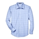 aerial view a white/ light french blue devon jones - mens crown collection(r) glen plaid woven dress shirt, image 1 of 5