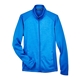aerial view a french blue/ french blue heather devon jones ladies newbury colorblock mlange fleece full - zip, image 1 of 6