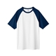 aerial view a white/ sport dark navy heather team 365 - unisex zone colorblock raglan t - shirt, image 1 of 10