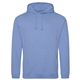 aerial view a cornflower blue awdis college hooded sweatshirt, image 1 of 2