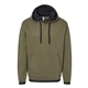 aerial view a military green/ black lat - unisex the statement fleece hoodie sweatshirt, image 1 of 3