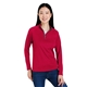 aerial view a classic red/ carbon core365 - womens origin performance pique quarter - zip pullover, image 1 of 10
