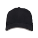 aerial view a black/ khaki adams 6 panel performer cap, image 1 of 3