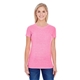 aerial view a neon pink triblend threadfast apparel - womens tri - blend t - shirt, image 1 of 3