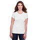 aerial view a solid white triblend threadfast apparel - womens tri - blend t - shirt, image 1 of 3