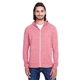 a red threadfast apparel unisex triblend full - zip light hoodie