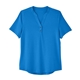 aerial view a light nautical blue north end ladies jaq snap - up stretch performance polo, image 1 of 5