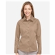 aerial view a khaki harriton ladies advantage il long - sleeve workshirt, image 1 of 6