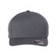aerial view a melange dark grey flexfit adult unipanel melange cap, image 1 of 3