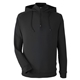 aerial view a black/ black swannies - vandyke quarter - zip pullover hooded sweatshirt, image 1 of 8
