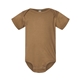 aerial view a coyote brown rabbit skins fine jersey infant lap shoulder creeper, image 1 of 3