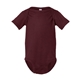 aerial view a maroon rabbit skins fine jersey infant lap shoulder creeper, image 1 of 3