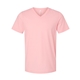 aerial view a pink bella + canvas - unisex short sleeve v - neck jersey t - shirt - 3005, image 1 of 3