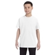 aerial view a white gildan heavy cotton(tm) youth t - shirt, image 1 of 6