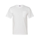 aerial view a white bayside usa - made midweight pocket t - shirt, image 1 of 3