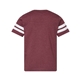 aerial view a vintage burgundy/ white lat - youth football fine jersey tee, image 2 of 3