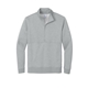 aerial view a dark grey heather nike club fleece sleeve swoosh 1/2- zip, image 1 of 5