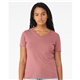 a group of bella + canvas - womens relaxed triblend v - neck tee