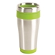 aerial view a green-lime 16 oz bpa - free plastic blue monday steel tumbler with color trim - 16 oz., image 1 of 2
