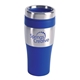 aerial view a blue-reflex 16 oz stainless steel insulated silver streak tumbler, image 1 of 2