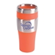 aerial view a orange 16 oz stainless steel insulated silver streak tumbler, image 1 of 2