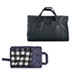 aerial view a white-black polyester / fleece picnic blanket, image 1 of 2