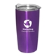 aerial view a purple 20 oz emperor vacuum insulated stainless steel tumbler, image 1 of 2