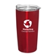 aerial view a red 20 oz emperor vacuum insulated stainless steel tumbler, image 1 of 2