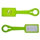 aerial view a green-lime silicone luggage tag, image 1 of 2