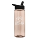 aerial view a transparent mocha mousse bottle & black lid 26 oz flair tritan water bottle with flip straw lid, image 1 of 3