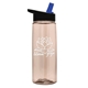 aerial view a transparent mocha mousse bottle & black with blue spout lid 26 oz flair tritan water bottle with flip straw lid, image 1 of 3