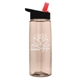 aerial view a transparent mocha mousse bottle & black with red spout lid 26 oz flair tritan water bottle with flip straw lid, image 1 of 3