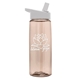 aerial view a transparent mocha mousse bottle & white lid 26 oz flair tritan water bottle with flip straw lid, image 1 of 3