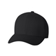 aerial view a black flexfit adult wool blend cap - all, image 1 of 3