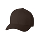 aerial view a brown flexfit adult wool blend cap - all, image 1 of 3