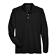 aerial view a black harriton - mens easy blend(tm) long sleeve polo, image 1 of 4