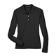 aerial view a black devon jones ladies pima piqu long - sleeve polo - all, image 1 of 6