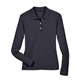 aerial view a navy devon jones ladies pima piqu long - sleeve polo - all, image 1 of 6