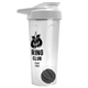 a translucent frost tumbler & white lid & black mixing ball endurance shaker tumbler with drink - thru lid and mixing ball
