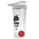a translucent frost tumbler & white lid & red mixing ball endurance shaker tumbler with drink - thru lid and mixing ball