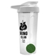 a translucent frost tumbler & white lid & green mixing ball endurance shaker tumbler with drink - thru lid and mixing ball