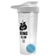 a translucent frost tumbler & white lid & cyan mixing ball endurance shaker tumbler with drink - thru lid and mixing ball