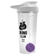 a translucent frost tumbler & white lid & violet mixing ball endurance shaker tumbler with drink - thru lid and mixing ball