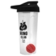 a translucent frost tumbler & black lid & red mixing ball endurance shaker tumbler with drink - thru lid and mixing ball