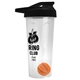 a translucent frost tumbler & black lid & orange mixing ball endurance shaker tumbler with drink - thru lid and mixing ball