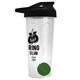 a translucent frost tumbler & black lid & green mixing ball endurance shaker tumbler with drink - thru lid and mixing ball
