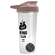 a translucent frost tumbler & mocha mousse lid & black mixing ball endurance shaker tumbler with drink - thru lid and mixing ball