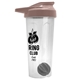a translucent frost tumbler & mocha mousse lid & gray mixing ball endurance shaker tumbler with drink - thru lid and mixing ball