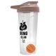 a translucent frost tumbler & mocha mousse lid & orange mixing ball endurance shaker tumbler with drink - thru lid and mixing ball