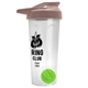 a translucent frost tumbler & mocha mousse lid & lime green mixing ball endurance shaker tumbler with drink - thru lid and mixing ball